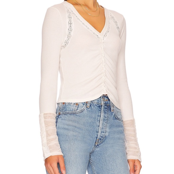 Free People Tops - NWT Free People Wear Me Out Long Sleeve Shirt in Ivory sz XS